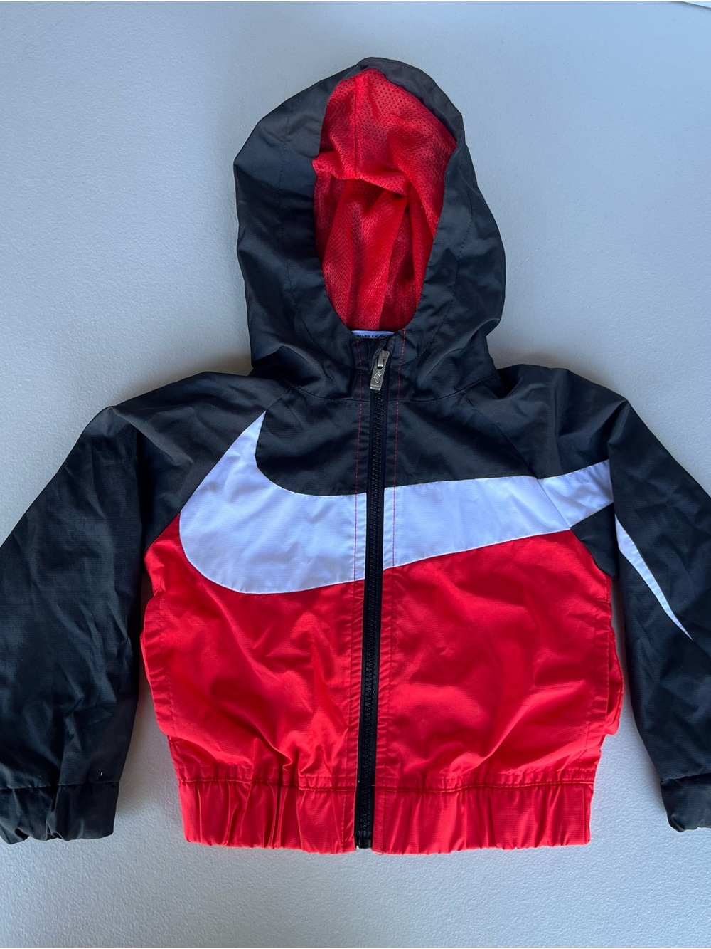 Nike Kids 2T Red and Black Hooded Windbreaker Jacket